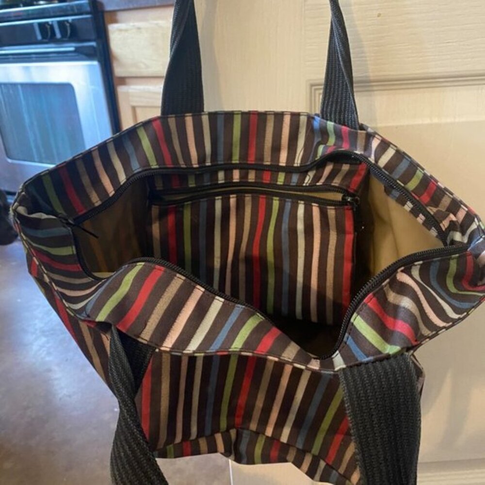 Herve Chapelier Paris Purse - Striped Multi Color/Rainbow - Picture 4 of 5